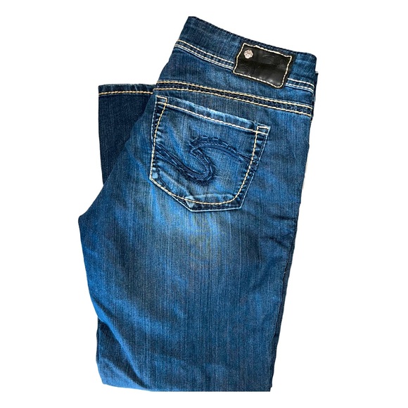 Silver Jeans Cropped Capris Suki Ankle Jean Women’s Jeans Faded Dark - Picture 3 of 7